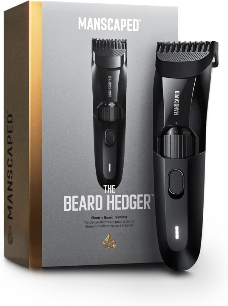 MANSCAPED® ベアードヘッジャー® プレミアムメンズベアードトリマー、20長さ調整可能なブレードホイール、精密フェイシャルヘアトリム、コードレス防水ウェット/ドライクリッパー用ステンレス鋼Tブレード