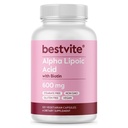 吸収(120のベジタリアン カプセル)を高めるためにBiotinが付いているアルファリポイック酸600mg (カプセルごとの) 充填剤無し - せん断なし - 流れの代理店無し