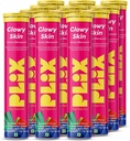 PLIX Glowy スキン 500mg グルタチオン ヒアルロン酸、ビタミンC、E& Berries | 90 発泡錠、いちご味