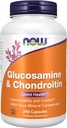 NOW Supplements, Glucosamine & Chondroitin, with Trace Mineral Concentrate and Alfalfa, 240 Veg Capsules