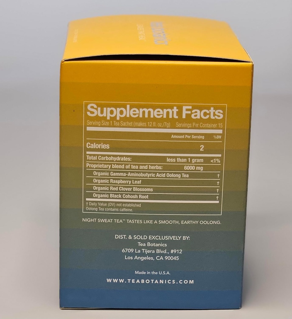 ナイトスウェットティー - 強力で有機的、ナイトスウェットのための救済、SLEEPLESSNESS、気分転換、サポートホルモンバランスが向上し、Menopauseを含む* (15日の供給)