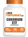 BulkSupplements.com Chromium GTFカプセル - ミネラルサプリメント、GTFクロム200mcg - グルテンフリー、1カプセル/サービング、365カプセル(パッケージ1)