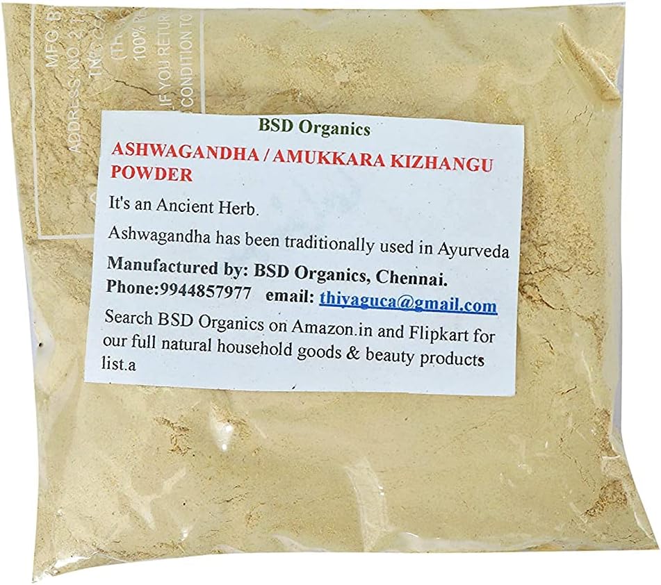 Ashwagandha/Amukkara Kizhanguの粉、100グラム/3.5オンス