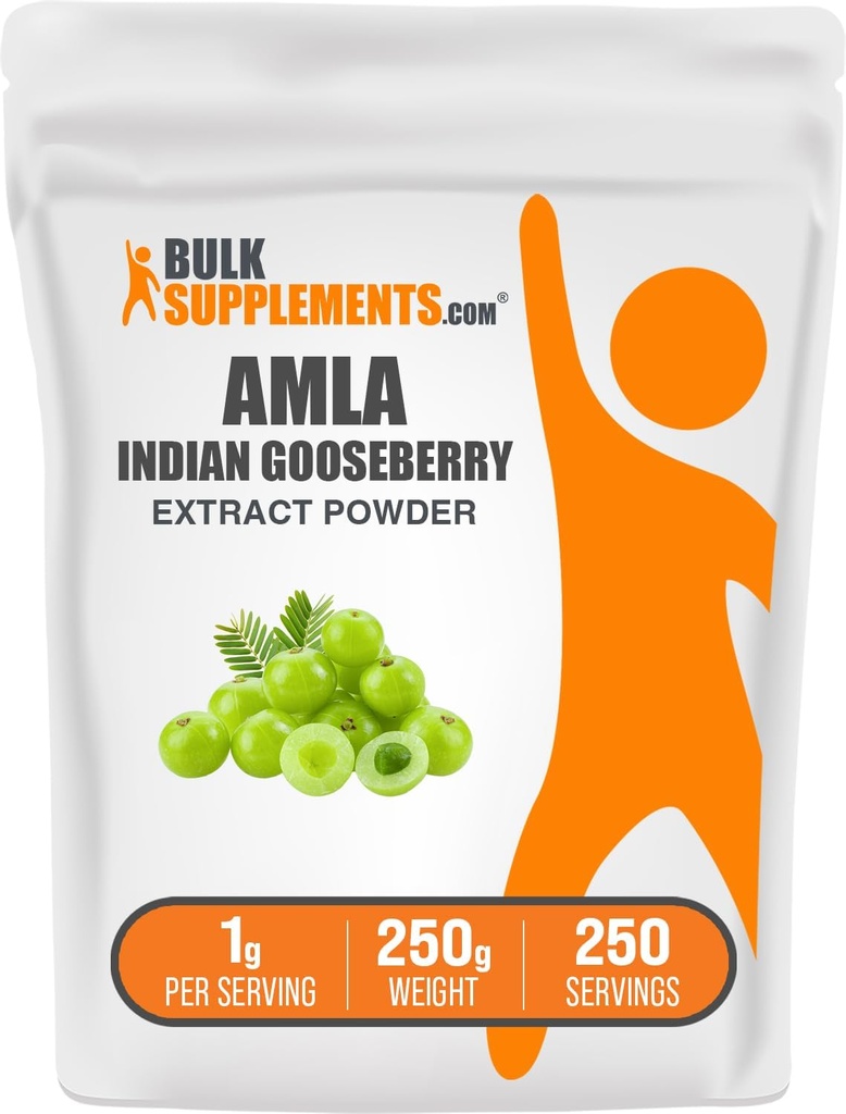 BulkSupplements.com Amla Extract Powder - インドGooseberry Extract、Amla Powder - Gluten Free、1g / サービング、250g(8.8オンス)(パッケージ1)