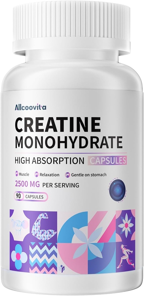 クレアチンの Monohydrate はサービング、2500mg、グルテンフリー、90 カプセルごとの -3 クレアチンのカプセルをカプセルに入れます