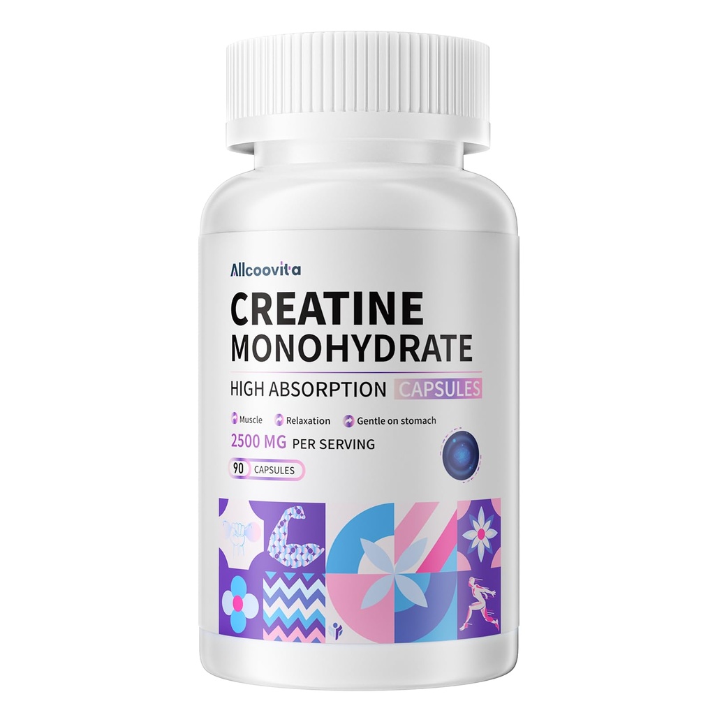 クレアチンの Monohydrate はサービング、2500mg、グルテンフリー、90 カプセルごとの -3 クレアチンのカプセルをカプセルに入れます