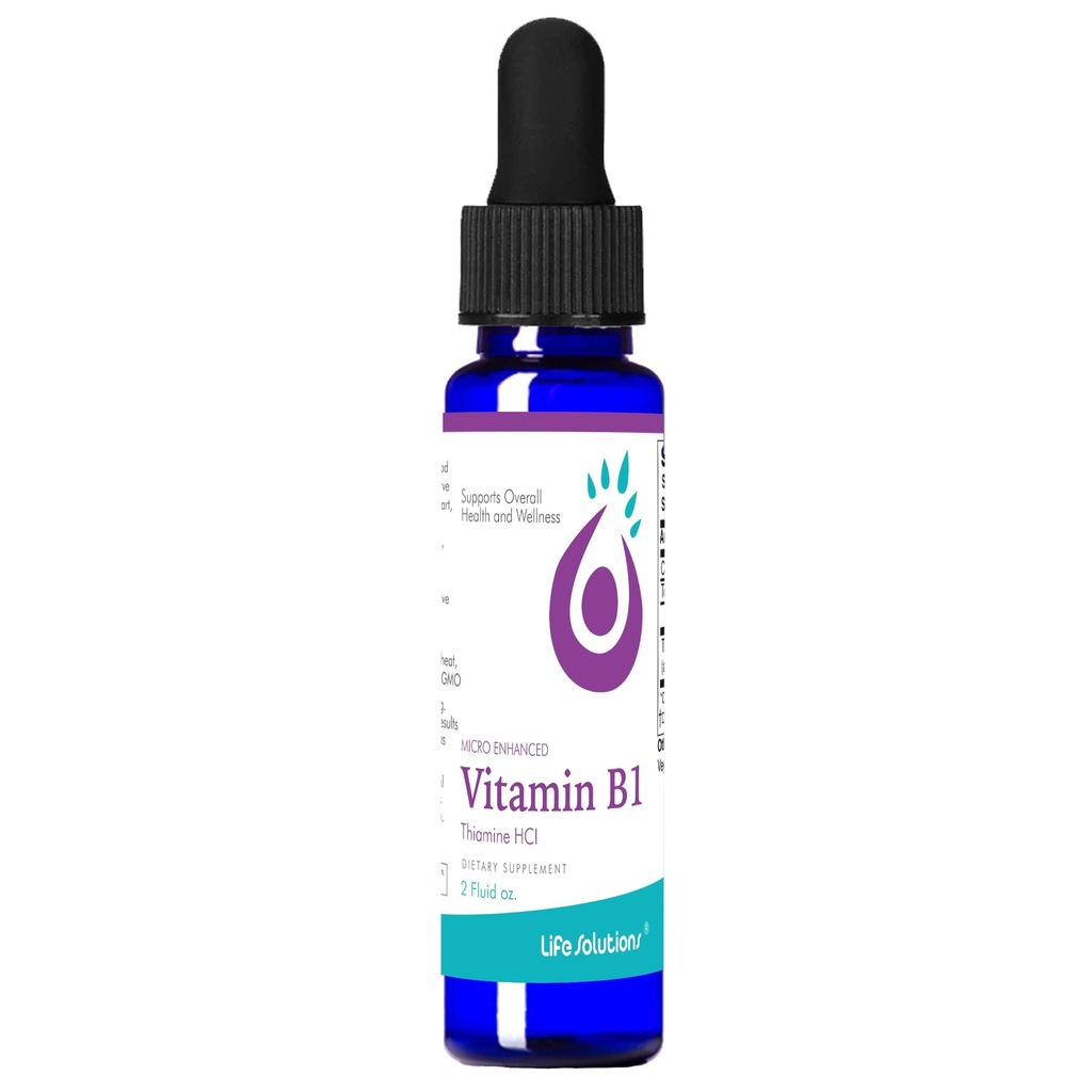 ライフ ソリューション ビタミン B1 ドロップパー 2 オンス - Thiamine B1 サプリメント - エッセンシャル B1 ビタミン エネルギーブーストと神経系のサポート - 簡単な吸収のための液体式