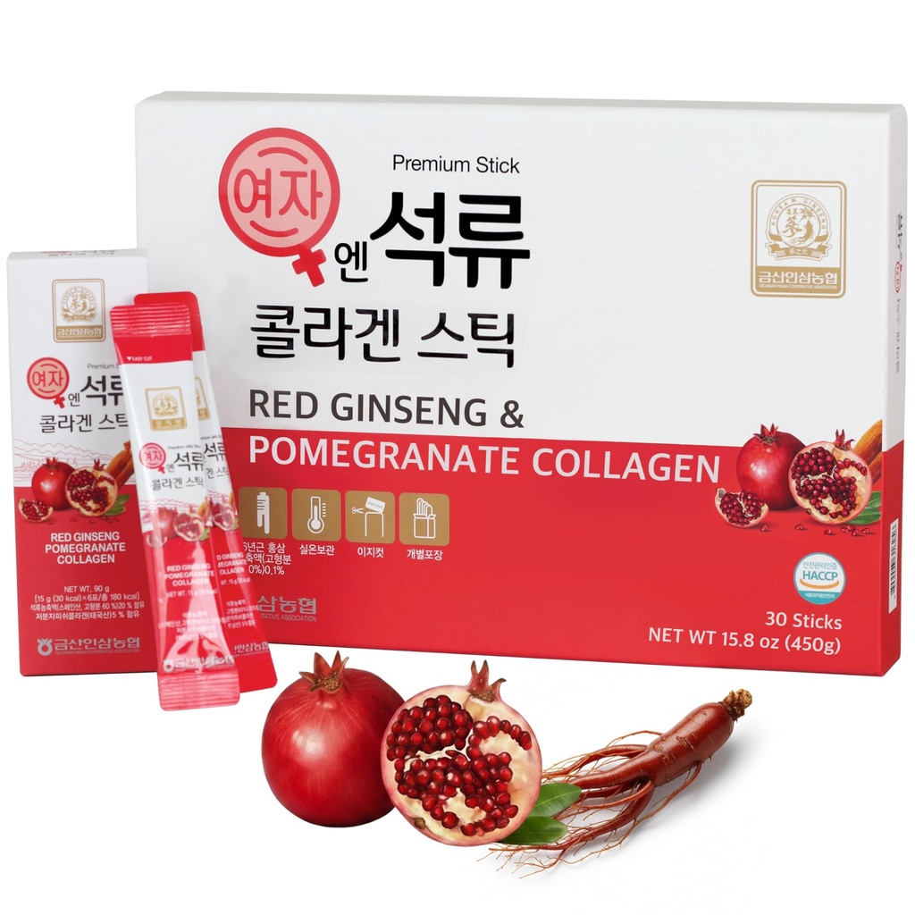 韓国の美 Baekje Geumsan 女性のザクロコラージュ ゼリースティック 5.1oz/30 カウント (5 パック)