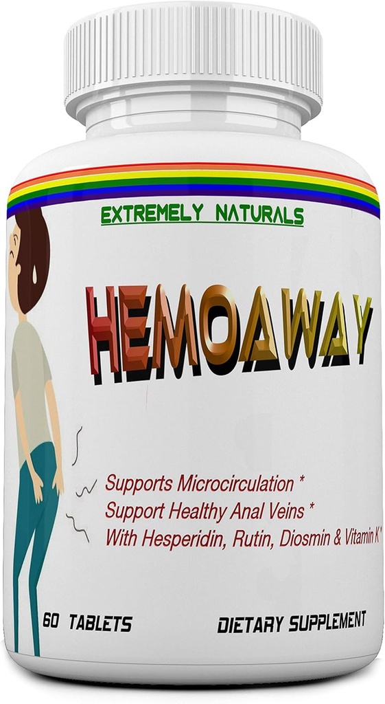 HEMOAWAYの自然な痔のビタミン。 パイル & 分析 火災救済. 60錠
