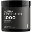 Toniiq 1000mg超高強度アルファリポ酸カプセル - 高純度99% + USP規格 - 120カプセルALAサプリメント