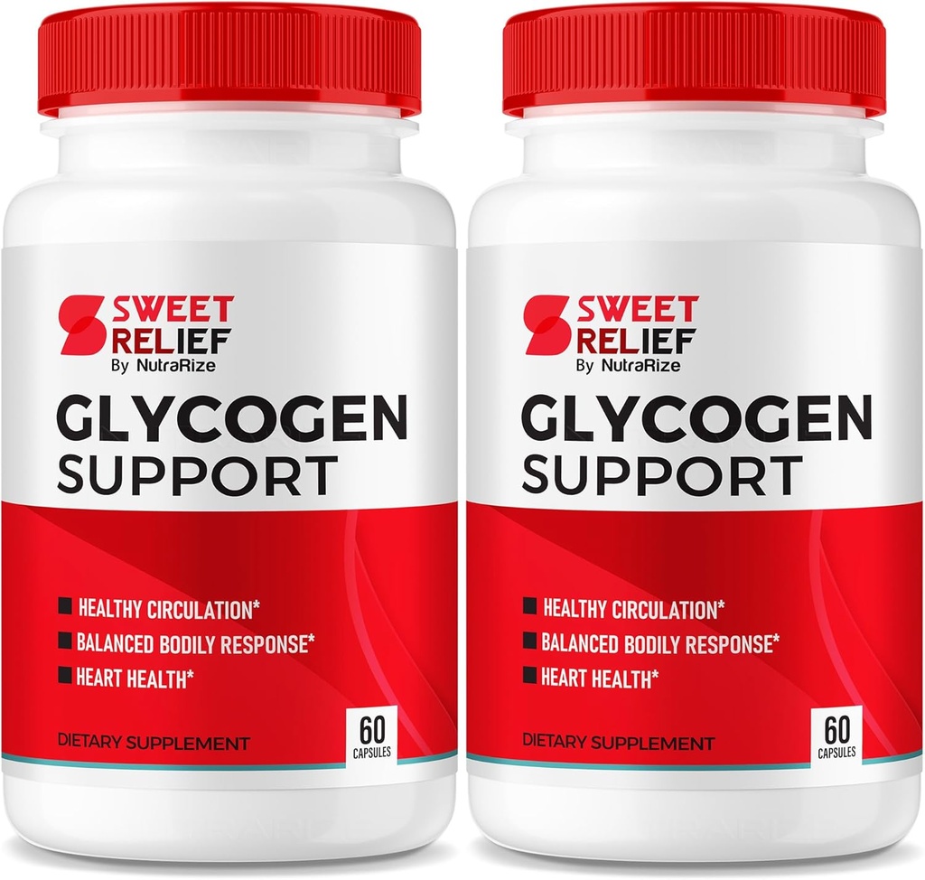 NutraRize (Pack of 2) Sweet Relief Glycogen Support - Joint Support & Blood Vessel Cleaner, Detox Support, Glycogen Capsules Glyco Optimizer Cleanse Restore (120 Capsules)