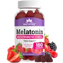 Melatoninのグミーの最高の強さ10mgのペクチンのグミー、睡眠サポート、ベリーの味のガミー、100%の薬剤の自由な、180の計算(パッケージ1)