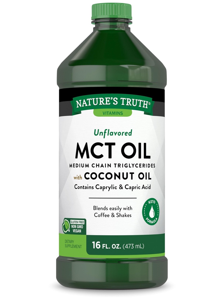 自然の真理 MCT オイル | 16 fl. oz | ケト, 風味の式 | ココナッツオイルで | ヴィーガン・非GMO・グルテンフリーサプリメント