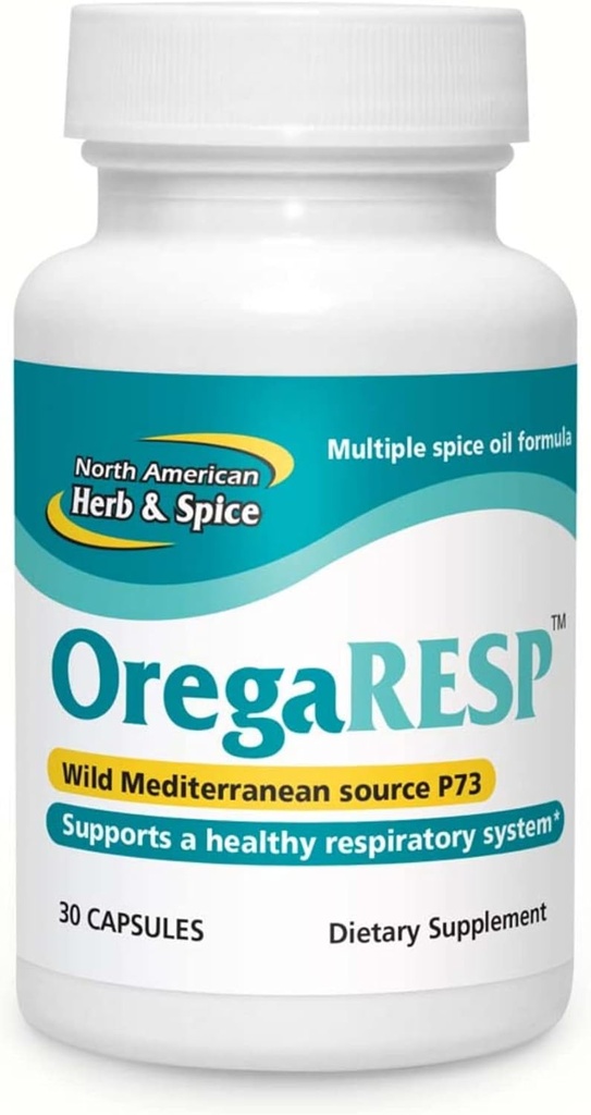 NORTH AMERICAN HERB&SPICE OregaRESP - 30カプセル - ワイルド地中海ソースP73オレガノと複数のスパイスオイルフォーミュラ - 健康的な呼吸システムサポート - Non-GMO - 30サービング