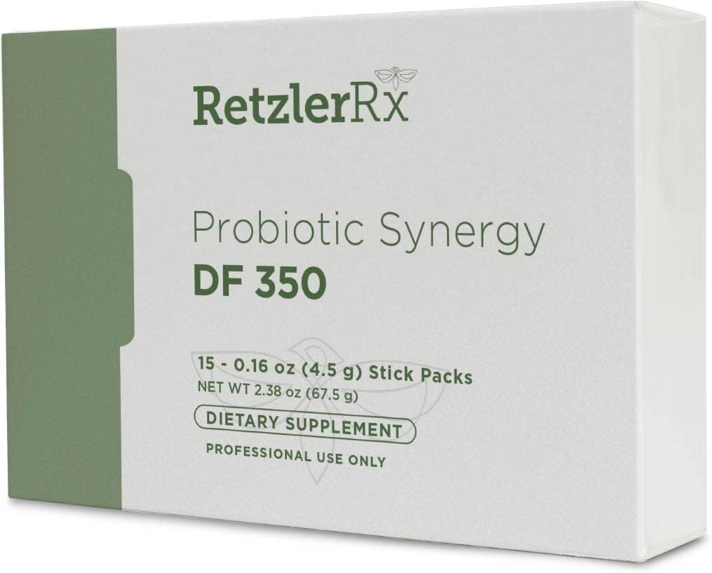 Probiotic Synergy DF 350 ® by Dr. RetzlerRxTM - 350 Billion CFU - Dairy-Free, High Potency 350 CFU 18-Strain Probiotic Supplement - サポート免疫 + 腸の健康 (15 シングル サービング スティック パック)