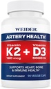 Weider Artery Health Supplement, Vitamin K2 (180mcg) & Vitamin D3 (5000iu), 90 Veggie Capsules
