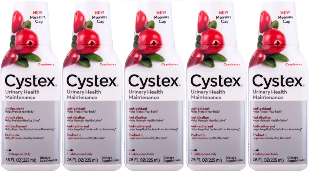 Cystex UTIプレバイオティッククランベリー液、D-Mannose、ビタミンC、およびBromelain、7.6 FL OZ(パッケージ 5)