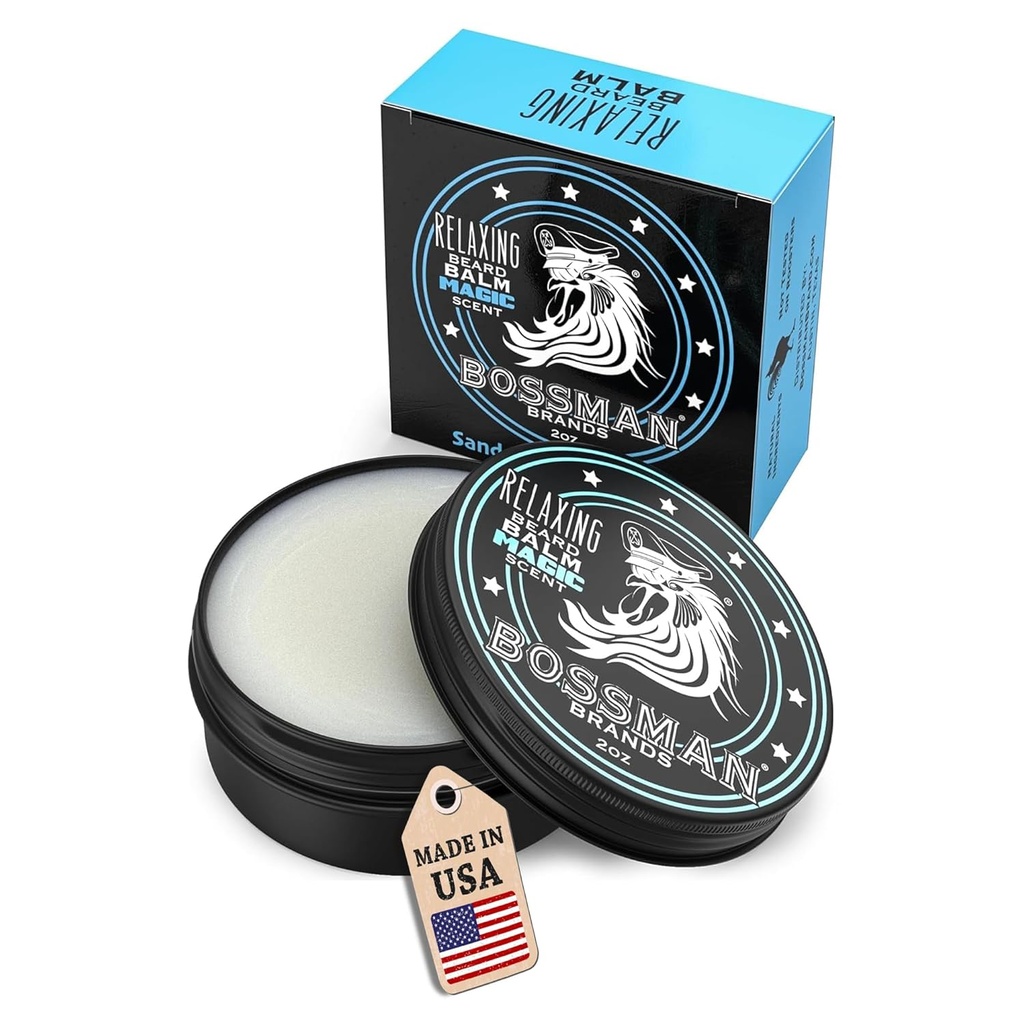 ボスマンは男性のためのベアードバームをリラックス (魔法の香り) – タムズ, リラクレス, 究極のベアードケアのための濃厚&軟化剤 – アメリカ製
