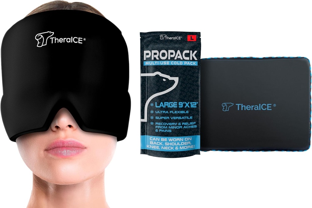Theraiceの頭痛及び片頭痛の救助の帽子及びTheraiceのプロパックのアイスパック