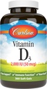 カールソン - ビタミンD3、2000 IU(50 mcg)、骨の健康、筋肉健康、コレステロール、ビタミンDサプリメント、ビタミンD3ソフトジェル、360ソフトゲル