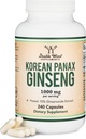 Ginsengのカプセル(韓国の赤いGinsengのエキス、Panax Ginseng 10% Ginsenosides) (4か月の供給) 240のビーガンカプセル - 気分のためのサービングごとの1,000mg、二重木による認知機能およびエネルギー サポート