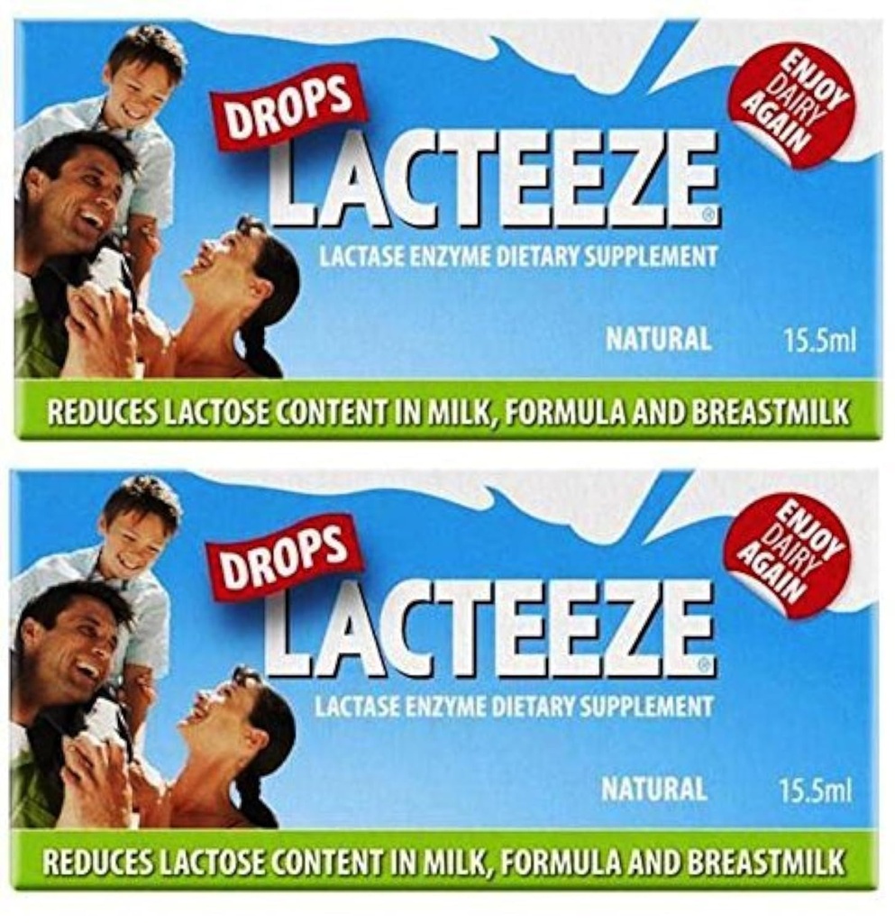 2パックLactaseの酵素Lacteezeの低下15.5 mlの液体