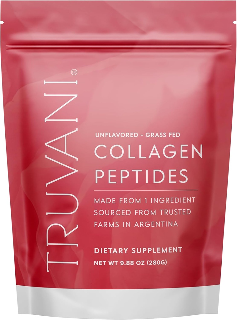 Truvani Hydrolyzed Collagen Peptides | Unflavored | 14 サービング | 20g グラスフェッドコラーゲンプロテインパウダー | ヘアケア・ネイル・肌・関節の健康を促進 | ケト | 乳製品・グルテンフリー | 女性・男性