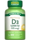 Nature's Truth Vitamin D3 5000 IU(125 mcg) | 300 Softgels | 高効力ビタミンD | 非GMOおよびグルテンフリーサプリメント