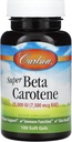 Carlson - Super Beta Carotene, 25000 IU (15 mg), Vitamin A as Beta Carotene, Bioavailable and Bioactive Form, Vision Health, Healthy Skin, 100 Softgels