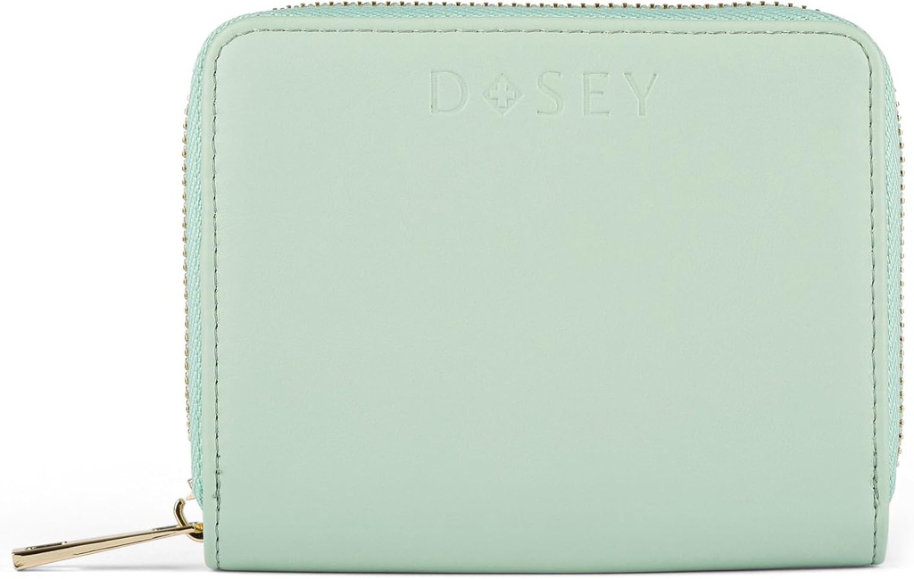 Dosey Wellness Wallet Travel Pill Organizer & Easy-Slide ポーチ - Med ストレージと保護のための 4 つの Airtight ポケットと滑らかなビーガンレザー - スタイリッシュな Med 主催者 (SAGE), アップグレード版