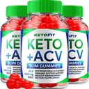 (3パック) Ketofit ACVグミーアドバンスト1000mg、KetoFit Keto + ACV重量管理グミーApple Cider Vinegar Keto Fit栄養補助食品KetofitグミーレビュービタミンB12 B6(180グミー)
