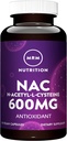 MRM栄養N-アセチル-システイン(NAC) 600mg | 抗キゾイダント | 回復健康 | 肝健康 | ミツトコンドリア健康 | 完全菜食主義者 + グルテンフリー | 60 摂食
