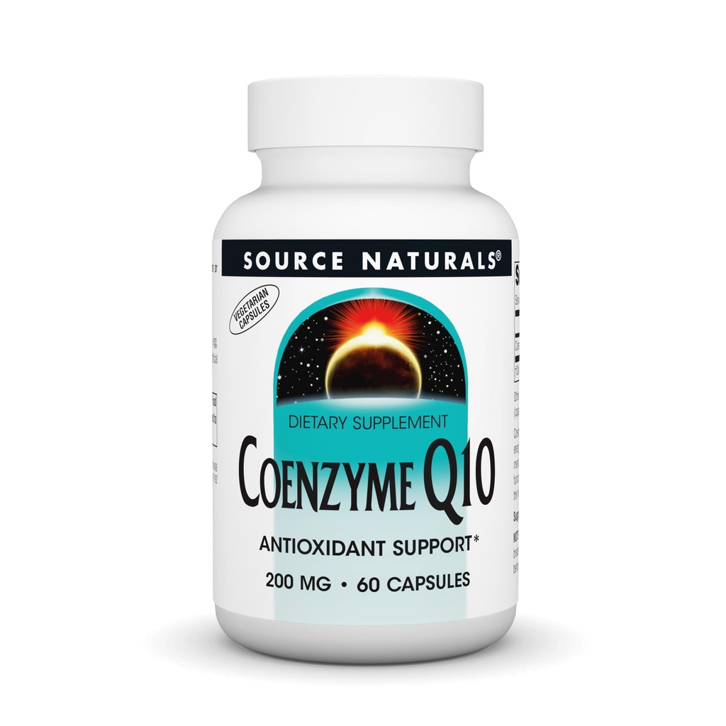 Source Naturals Coenzyme Q10 Antioxidant Support 200 mg for Heart, 脳, 免疫, & 肝臓サポート - 60 ベジタリアンカプセル