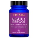 FRISKAナイトリーは酵素とプロバイオティクスのサプリメントを再起動し、より良い消化と睡眠を促進し、男性と女性、メラトニン、カモミール、30カプセルのための腸の健康をサポート
