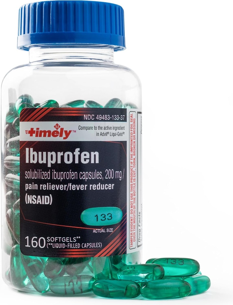 株式会社タイムキャップ LABS 時機を得たIbuprofen 200mg - 160の液体のSoftgels -痛みの救助のSoftgelsおよびファーバーの減力剤-頭痛の軽減、月経の苦痛、歯のAchesの筋肉痛及び関節炎の苦痛のため
