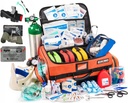 シュerber 完全販売プレミアム応対バッグ | HSA/FSA 承認済み | 大型プロ EMT/EMS トラウマ、ブリード&酸素医療キット | CAT ケストシール、ハイフィンチェストシール、260+ 応急用品(オレンジ)