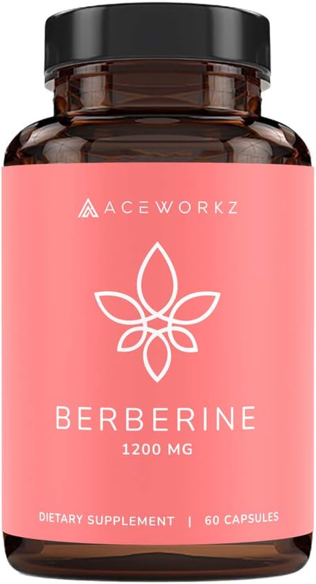 ACEWORKZ Berberine HCL 1200mgの補足– 97%の高い純度–サポート重量管理、Craving制御、中心及び腸の健康(60のカプセル)