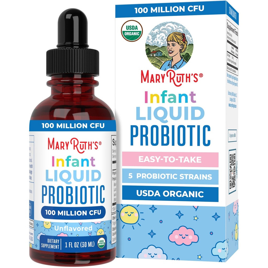 MaryRuth Organic USDA Organic Infant Liquid Probiotic Drops | ベビーエッセンシャル | 乳幼児向けプロバイオティクス | 乳幼児プロバイオティック ドロップ | 繁殖プロバイオティック ブレンド | 完全菜食主義者 | 完全菜食主義者 | GMO | 125 摂食