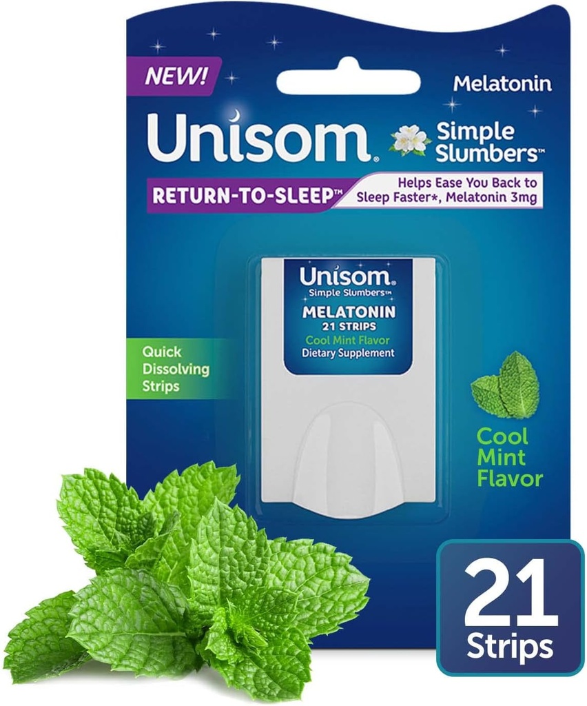 Unisom の簡単なスレンバーのリターンからスレンプ分解のストリップ 21 カウント、Melatonin 3mg の涼しいミント