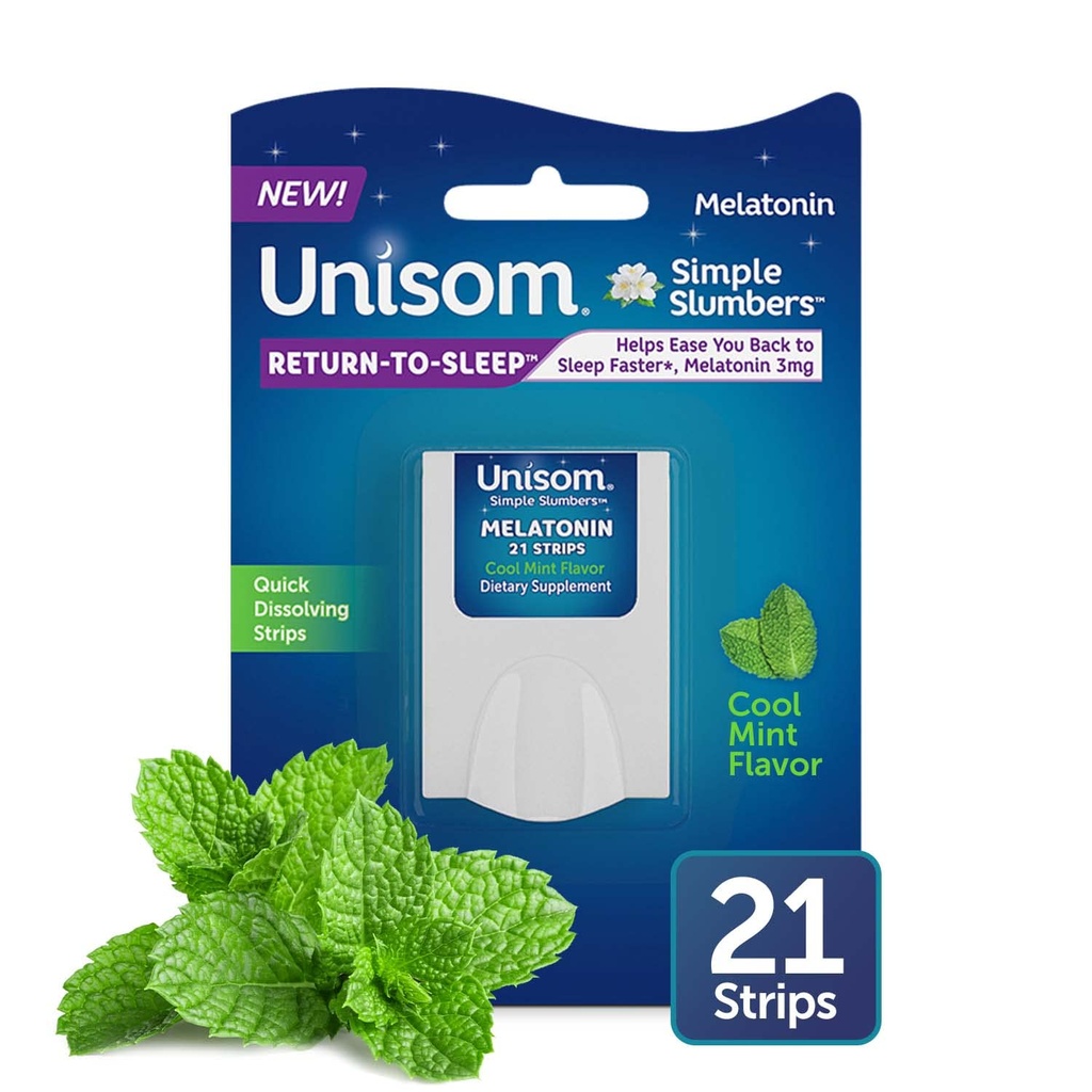 Unisom の簡単なスレンバーのリターンからスレンプ分解のストリップ 21 カウント、Melatonin 3mg の涼しいミント