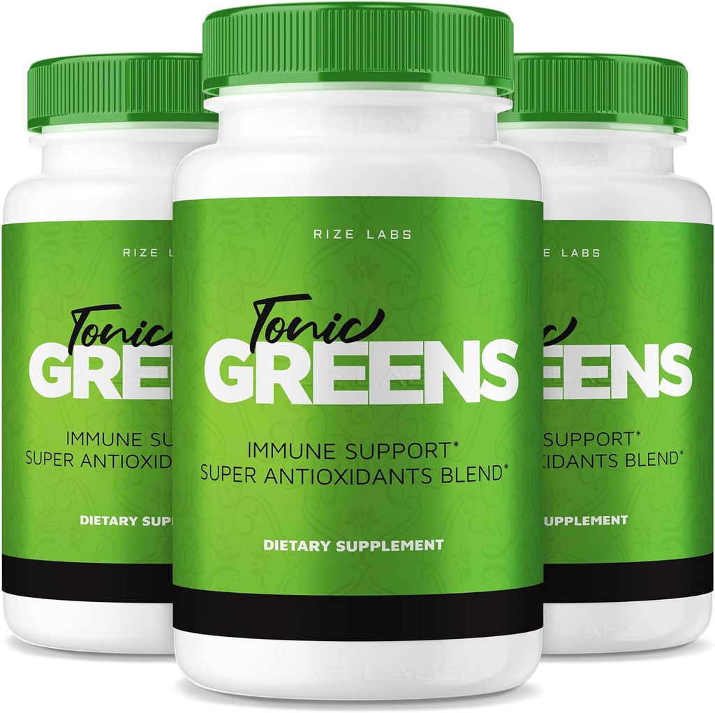 (3 Pack) Tonic Greens Capsules, Tonic Greens Immune Support Pills Advanced Formula Supplement, TonicGreens Powder Review (180 Capsules)