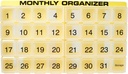 31 compartments, 1 per Day, 4 Week Monthly Pill Organizer by Promed. Includes Tray and 8 Removable compartments. (Yellow)