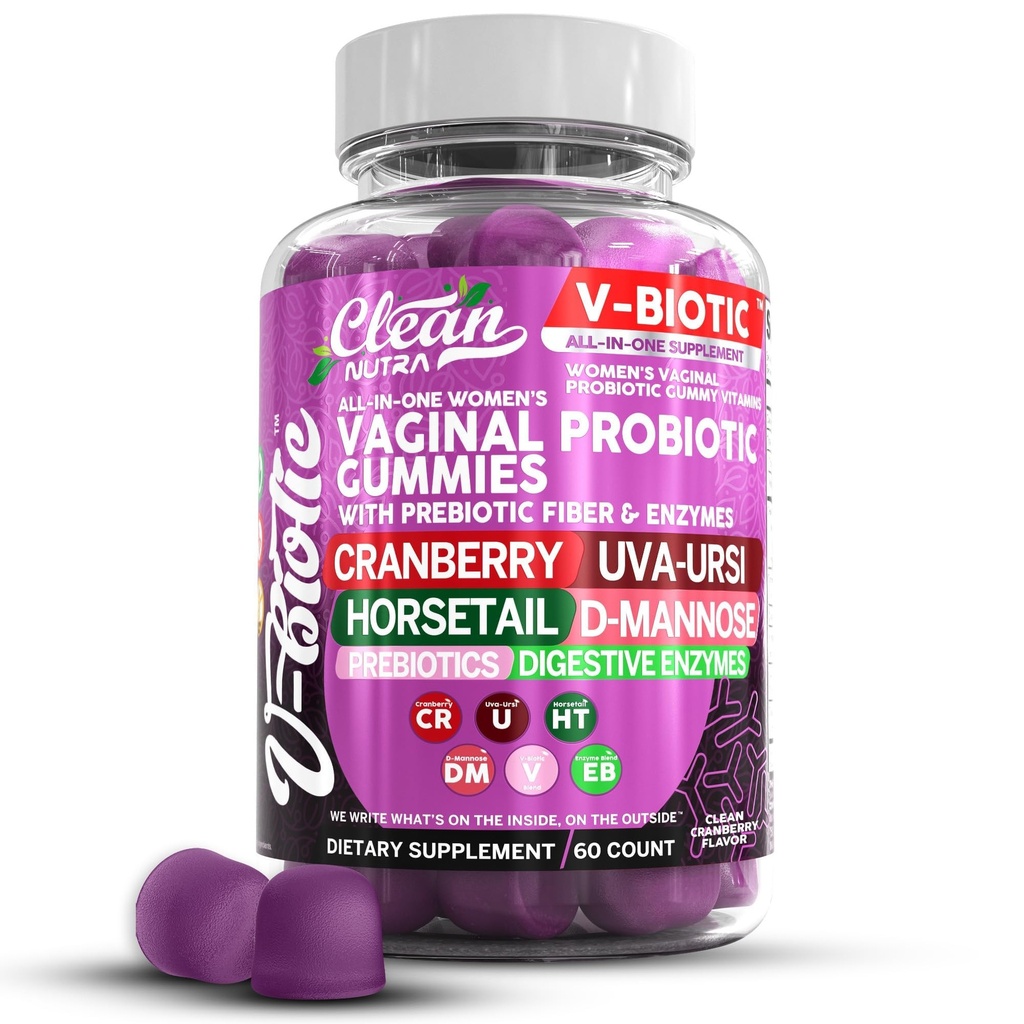 クランベリー、ウルシ、馬尾、D-Mannose、プレバイオティクス&消化酵素、pHバランスフローラOdor VBioticのためのVaginal健康サプリメントのための女性のガミーのためのきれいなNutraceuticals腟のプロバイオティクス