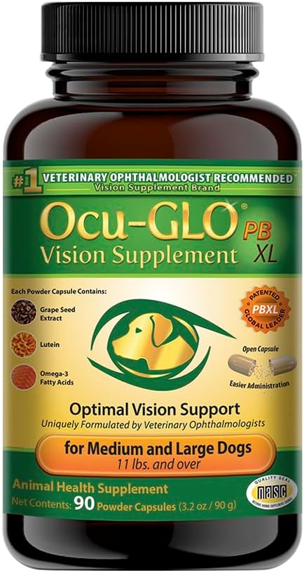 中および大きい犬のためのOcu-GLO PBの視野の補足–Lutein、Omega-3脂肪酸、目の健康、90ctの粉のカプセルを促進するためにブドウの種エキス及び酸化防止剤が付いている粉のブレンドを管理すること容易