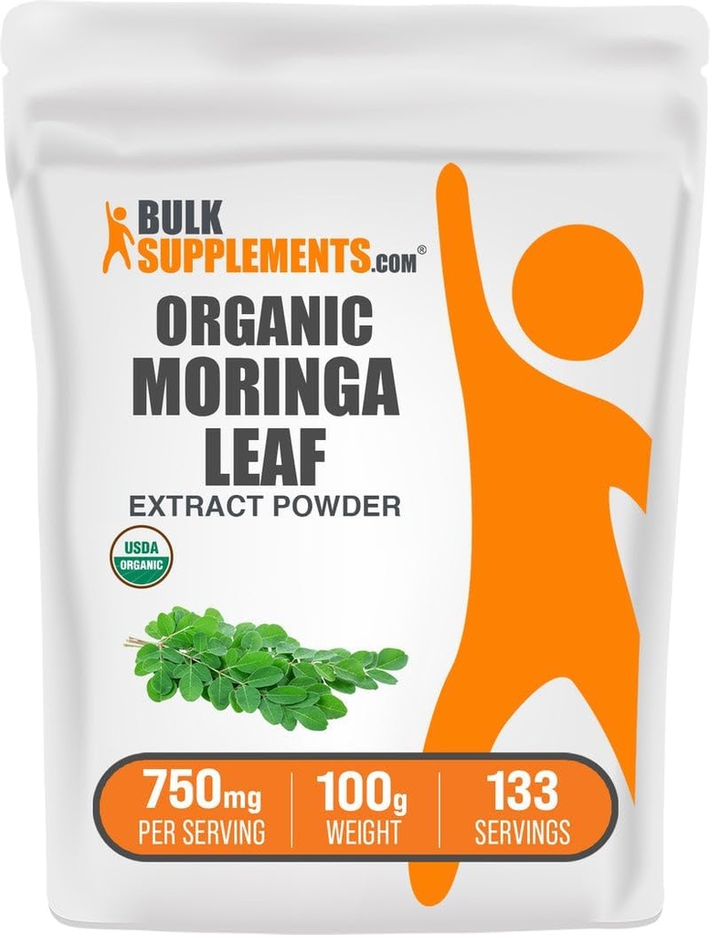 BulkSupplements.com 有機モリンガエキスパウダー - スーパーフードサプリメント、Moringa Oleiferaから - ビーガン&グルテンフリー、給餌ごとに750mg、100g(3.5オンス)(パッケージ1)