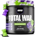 REDCON1 Total War Pre Workout、Sour Gummy Bear - 緑茶、ジュニパー、ベータアラニンからカフェインの320mgが含まれています - ポンプ、エネルギー + 持久力(30のサービング)を増やすためにアミノ酸でプレワークアウト