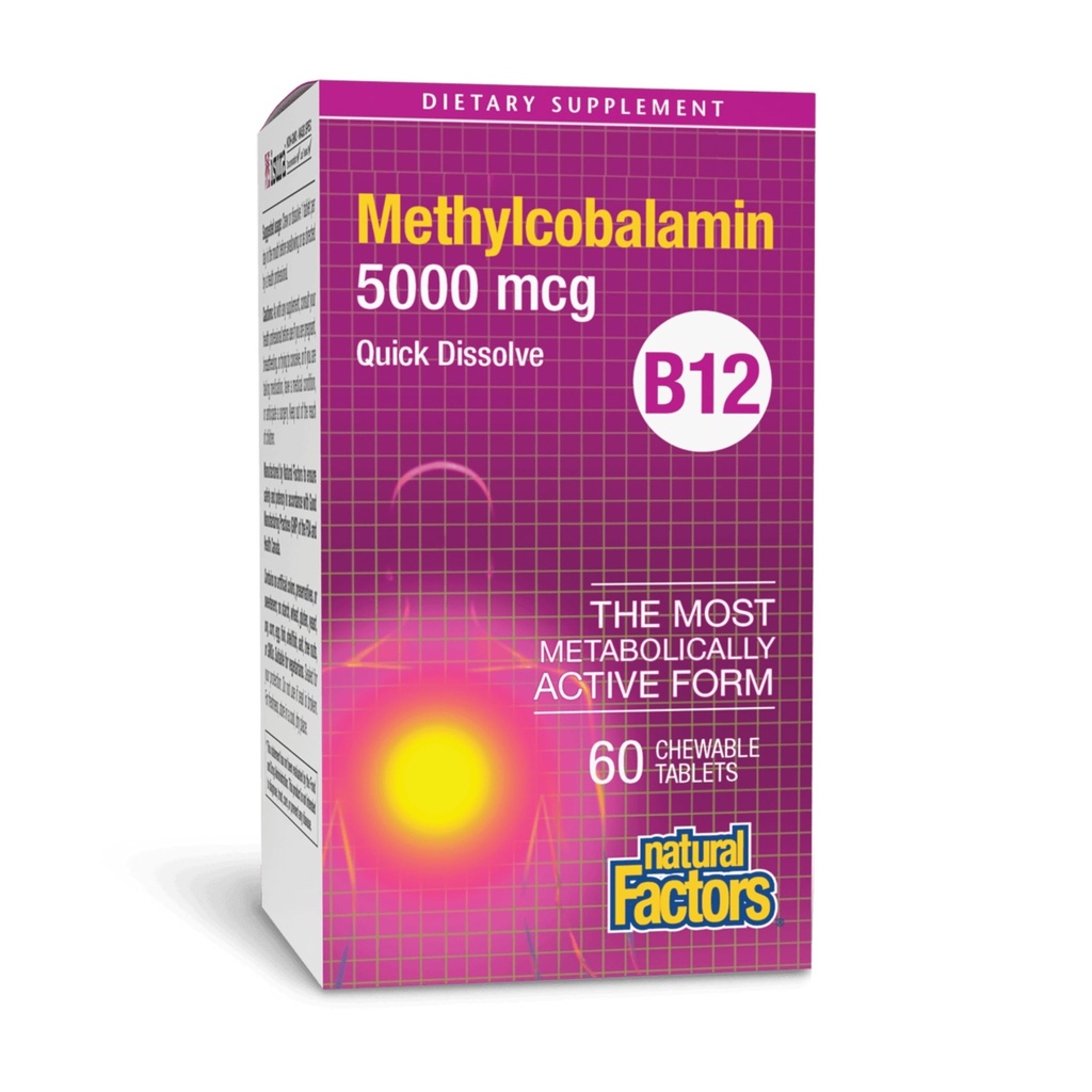 自然な要因、ビタミンB12のMethylcobalamin 5000のmcg、エネルギーおよび免疫の健康、ベジタリアン、60のタブレットのためのChewableサポート(60のサービング)