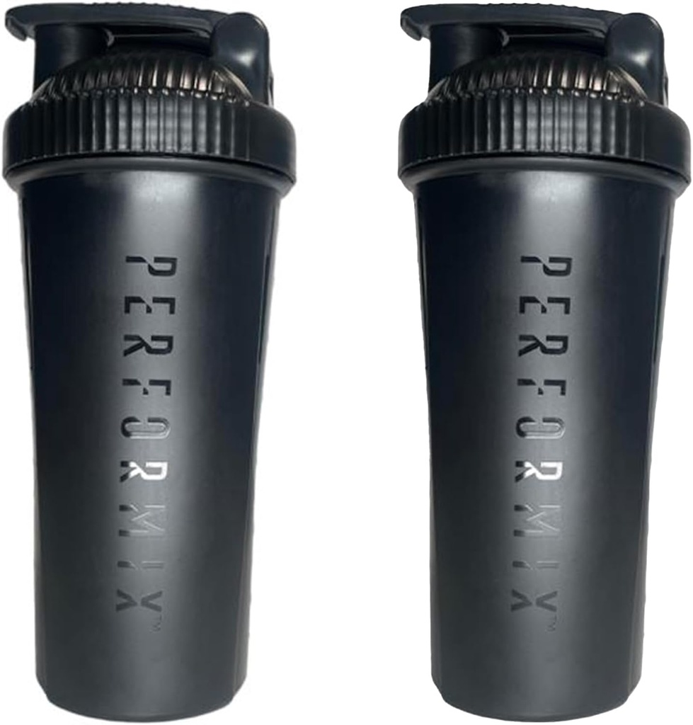 プロテインシェイクスプリワークアウトとパーフェクトミックス毎回プラスチックホイスクを補完するための古典的なシェーカーボトル | 28-Ounce | ブラック(2-パック)