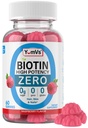 ビオチン ・ グミー ・ シュガー無料 – 5,000 mcg 髪のための高効力ビオチン, 皮膚 & 爪 – ゼロ シュガー, 非GMO, グルテンフリー, ビーガン ラズベリー ・ グミ – 60 カウント