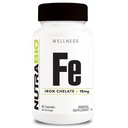 NutraBio の鉄のキレート(18mg) - 男性および女性のための鉄の補足- 鉄のビスグリシン酸塩は、赤血球の健康、60 カプセルを支えます